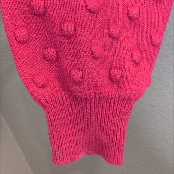 Vince Camuto Pink‎ Magenta Knit Sweater Bobble Stitch Puff Sleeve Ladies Small - Picture 7 of 15